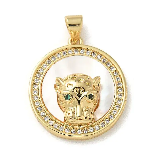 Brass Micro Pave Clear Cubic Zirconia Pendants