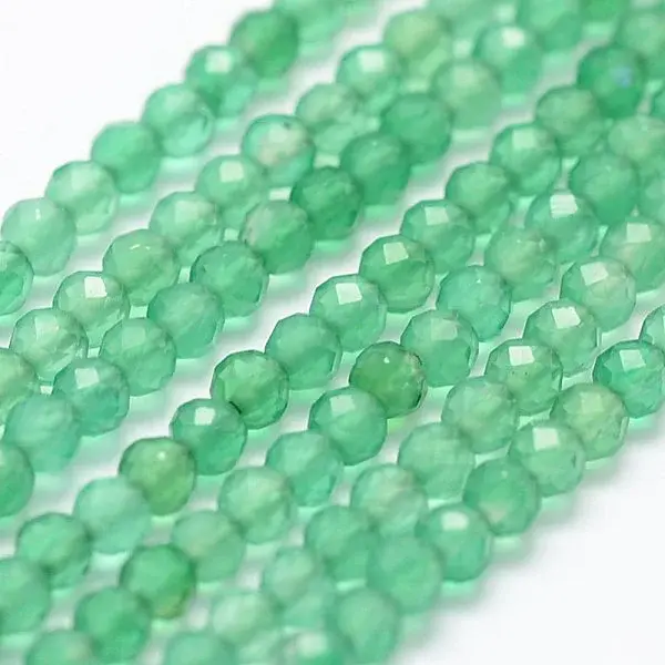 Natural Green Onyx Agate Beads Strands