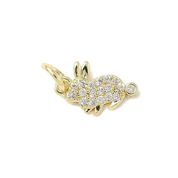 Brass Micro Pave Cubic Zirconia Charms