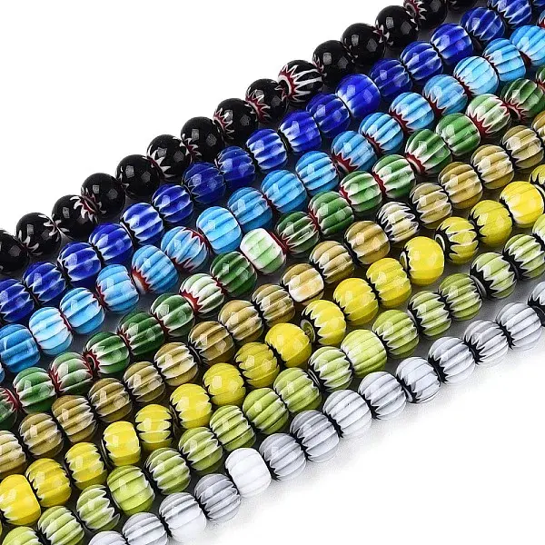 Handmade Millefiori Lampwork Chevron Beads Strands