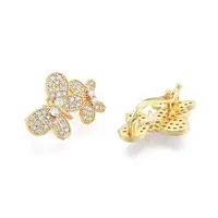 Brass Pave Clear Cubic Zirconia Twister Clasps