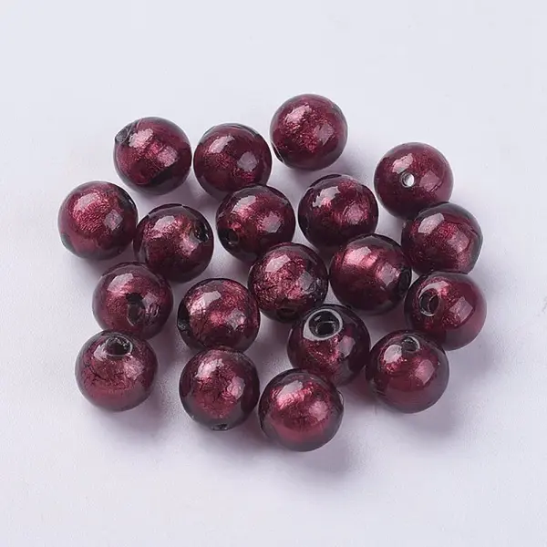 Handmade Silver Foil Lampwork Beads