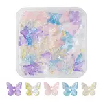 50Pcs 5 Colors Transparent Spray Painted Glass Charms