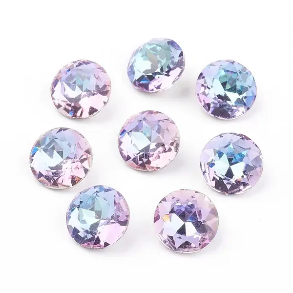 Pointed Back & Back Plated Glass Rhinestone Cabochons