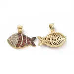 Brass Micro Pave Clear Cubic Zirconia Pendants