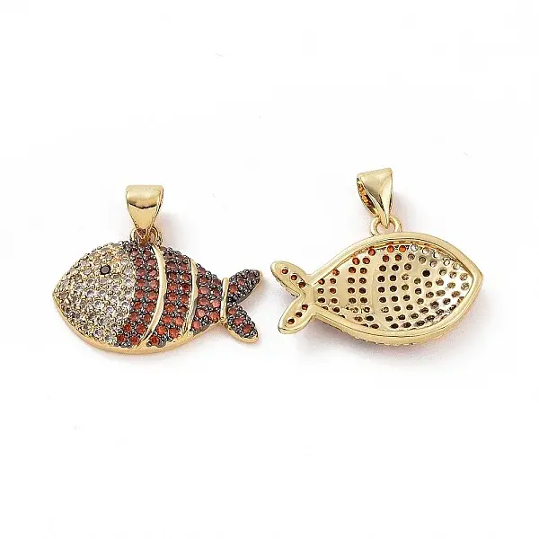 Brass Micro Pave Clear Cubic Zirconia Pendants