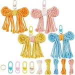 DIY Handmade Woven Cotton Bowknot Keychain Making Kits