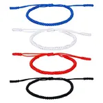 4Pcs 4 Colors Adjustable Nylon Braided Cord Bracelets Set