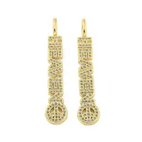 Brass Micro Pave Clear Cubic Zirconia Pendants