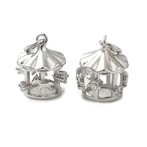 Brass Micro Pave Clear Cubic Zirconia Pendants