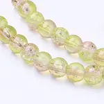 Spray Painted Crackle Glass Beads Strands