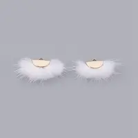 Faux Mink Fur Semi Circle Pendants