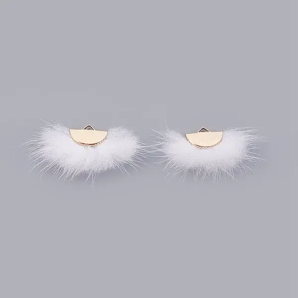 Faux Mink Fur Semi Circle Pendants
