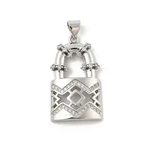 Brass Micro Pave Cubic Zirconia Pendants