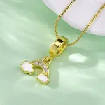 Brass Micro Pave Clear Cubic Zirconia Cloud Rainbow Pendant Necklaces