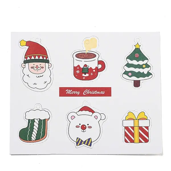 6 Styles Christmas Paper Gift Tag Display Cards