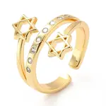 Clear Cubic Zirconia Star of David Cuff Ring
