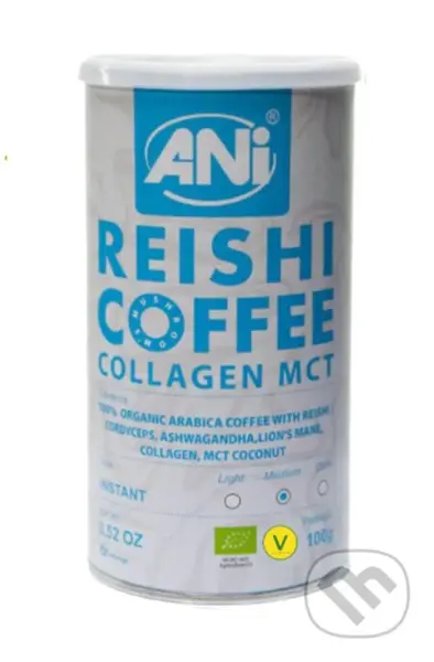 Kolagén Reishi BIO instantná káva s MCT olejom (Cordyceps – Ashwagandha – Chaga – Guarana – Lion’s Mane)