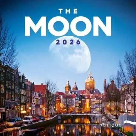 NOTIQUE Nástenný poznámkový kalendár The Moon (Mesiac) 2026