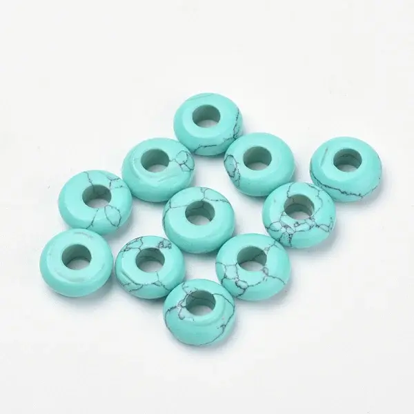 Synthetic Turquoise European Beads