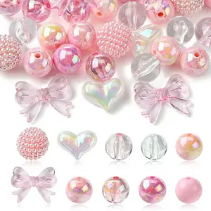 40Pcs 10 Styles Acrylic Beads