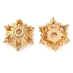 Brass Micro Pave Clear Cubic Zirconia Bead Caps