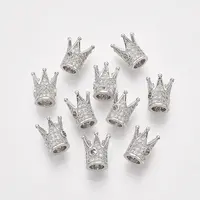 Rack Plating Brass Cubic Zirconia Beads