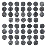 26Pcs 26 Styles Flat Round with Letter Wooden Cabochons