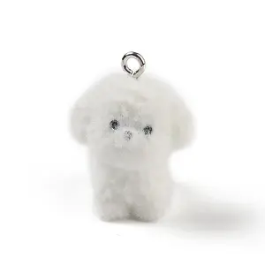 Flocking Resin Cute Puppy Pendants
