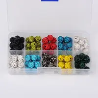 Round Polymer Clay Rhinestone Beads
