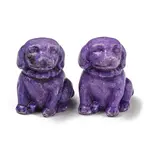 Dyed Natural Imperial Jasper Dog Figurine Statue for Living Room Table Home Decoration