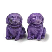 Dyed Natural Imperial Jasper Dog Figurine Statue for Living Room Table Home Decoration