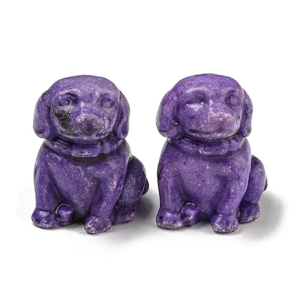 Dyed Natural Imperial Jasper Dog Figurine Statue for Living Room Table Home Decoration