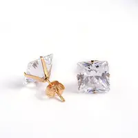 Square Cubic Zirconia Stud Earrings