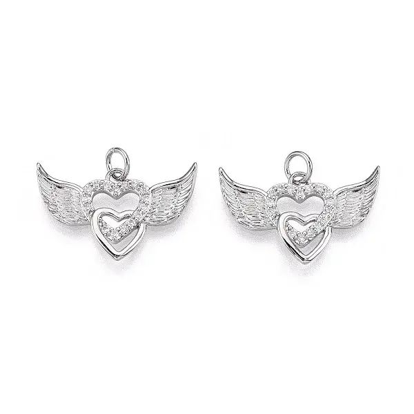 Brass Micro Pave Cubic Zirconia Pendants