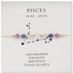 Natural stone constellation bracelet with 12 zodiac signs