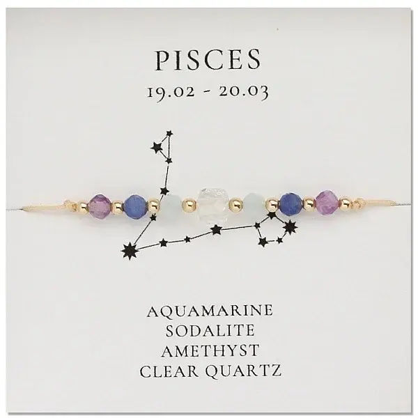 Natural stone constellation bracelet with 12 zodiac signs