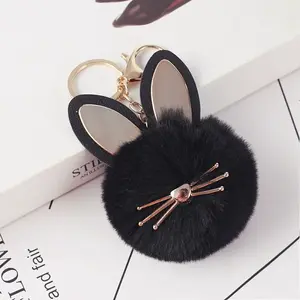 Faux Fur Cat Pendant Keychain