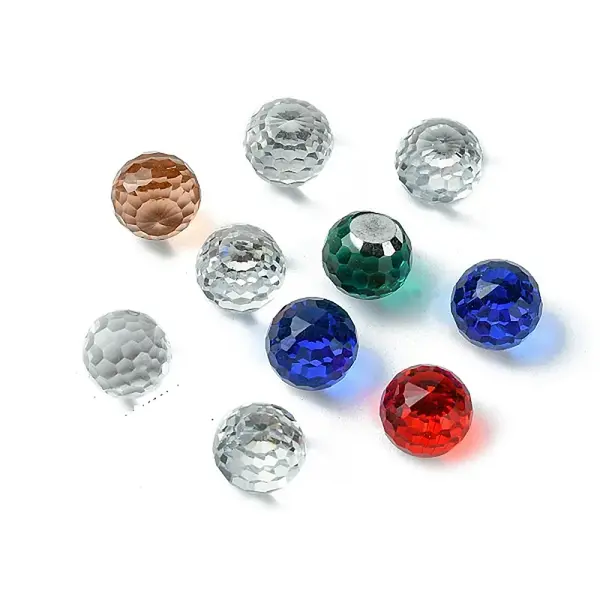 Faceted Round Glass Cabochons
