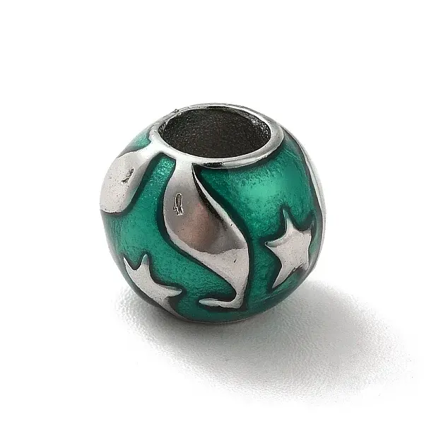 304 Stainless Steel Enamel European Beads