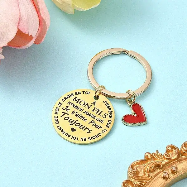 Alloy Enamel & 201 Stainless Steel Keychain