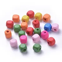 Dyed Natural Wood Beads