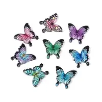 Butterfly Theme Printed Transparent Resin Cabochons