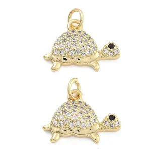 Brass Pave Clear Cubic Zirconia Pendants