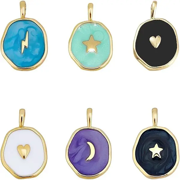 Brass Enamel Pendants
