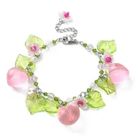 Glass & Resin & Acrylic Flower Charm Bracelet