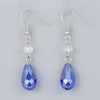 Electroplate Glass Dangle Earrings