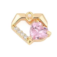 Brass Micro Pave Cubic Zirconia Charms