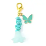 Alloy Enamel Butterfly & Acrylic Flower Pendant Decoration