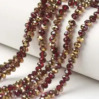Electroplate Transparent Glass Beads Strands